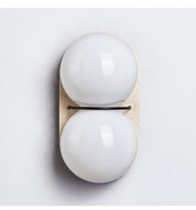 Zetes - Double Globe Travertine Sconce