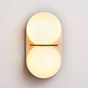 Zetes - Double Globe Travertine Sconce