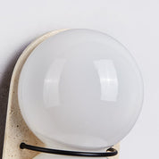Zetes - Double Globe Travertine Sconce