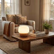 Pasithea - Travertine and Glass Table Lamp