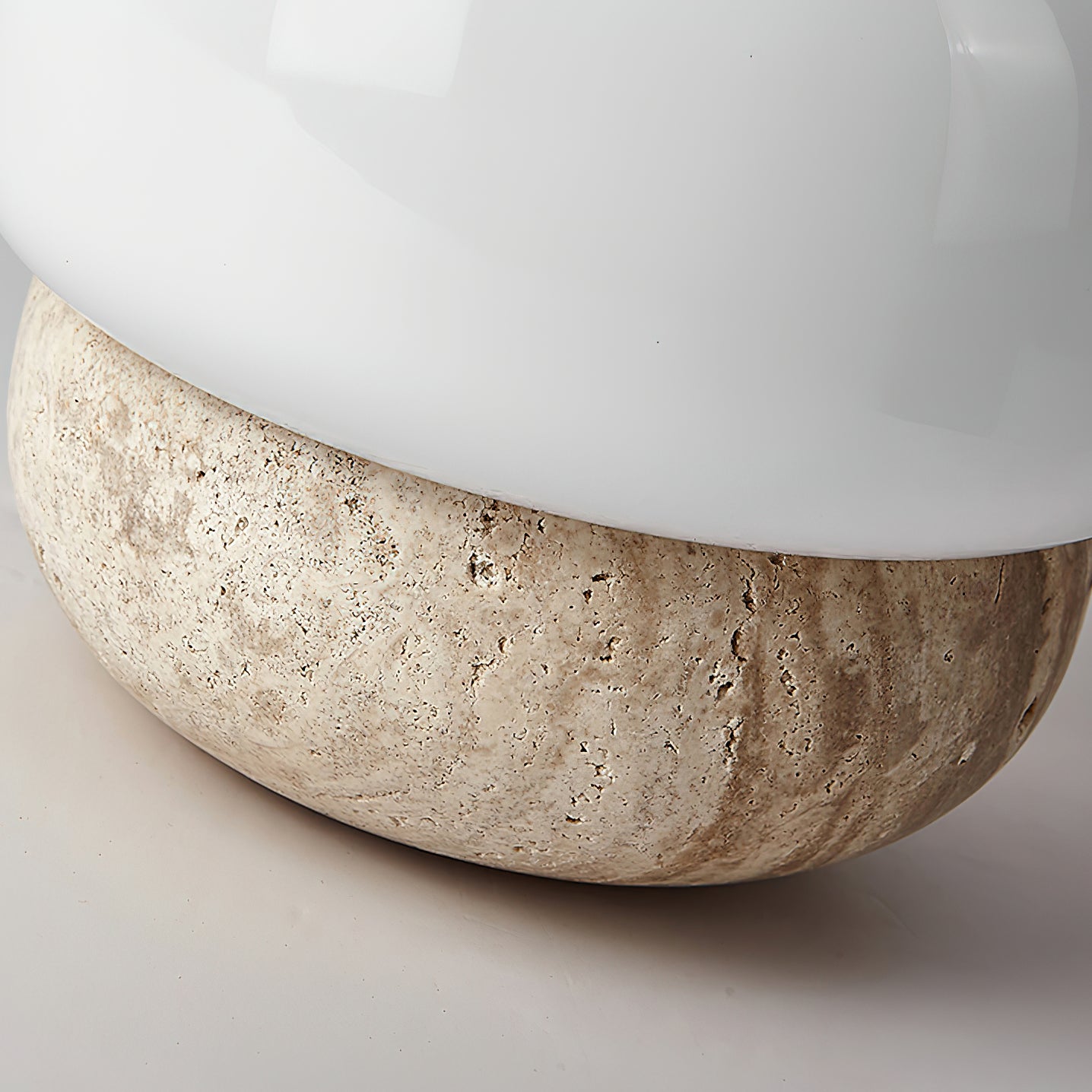 Pasithea - Travertine and Glass Table Lamp