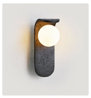 Adrasteia - Black Travertine Orb Sconce