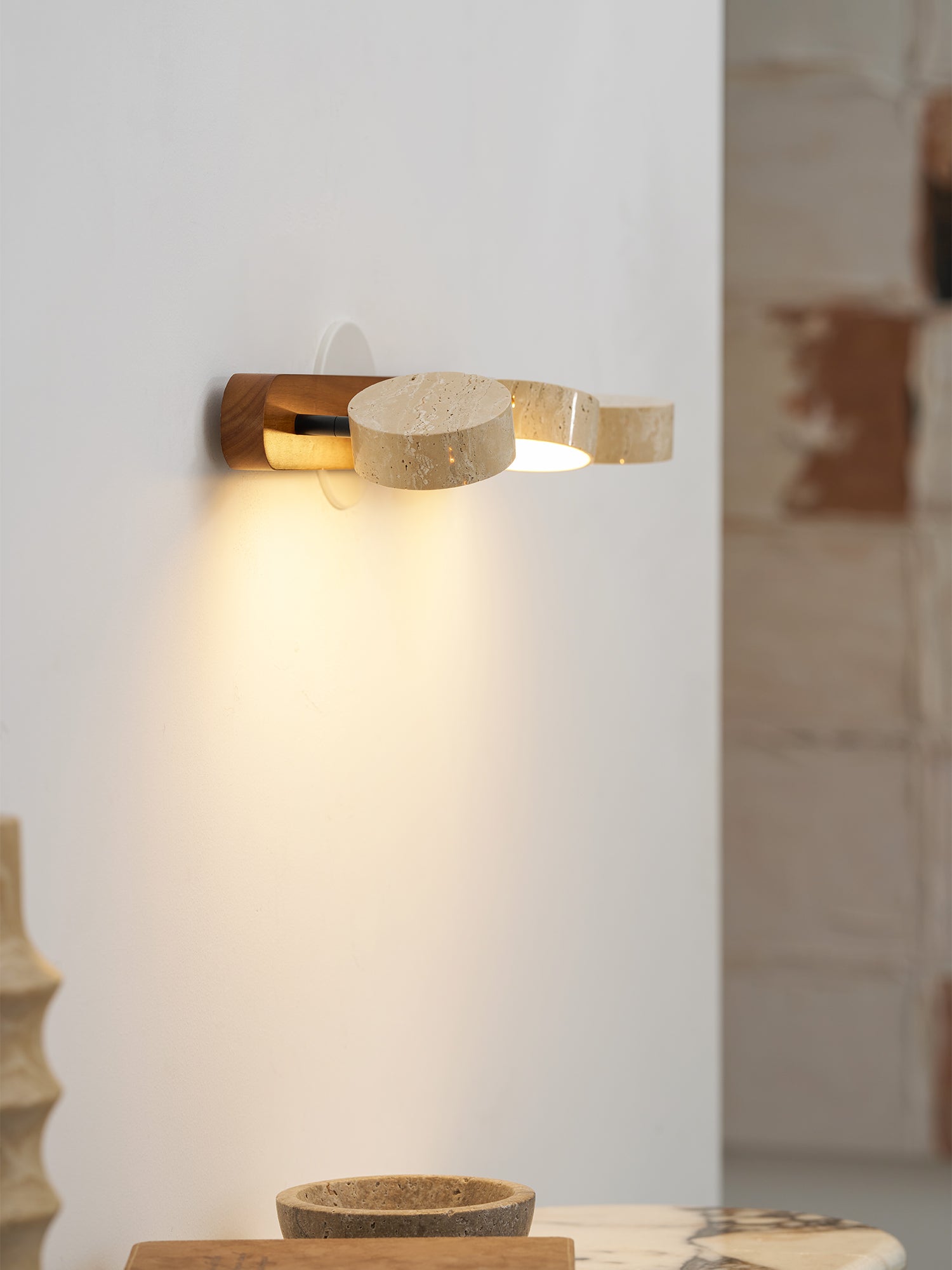 Aigle - Natural Travertine Wall Light