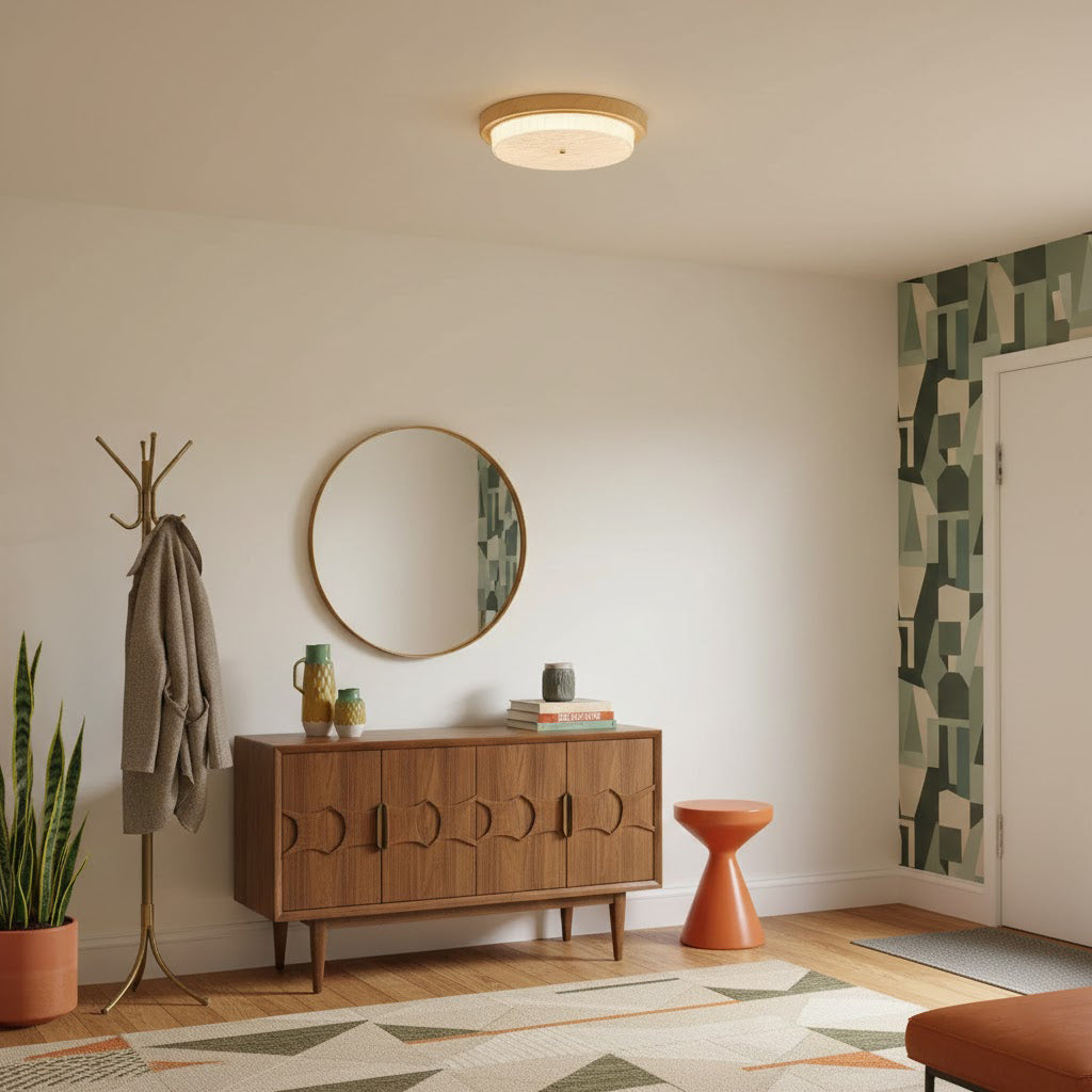 Karl Woodgrain Glass LED Ceiling Light – detail 3
