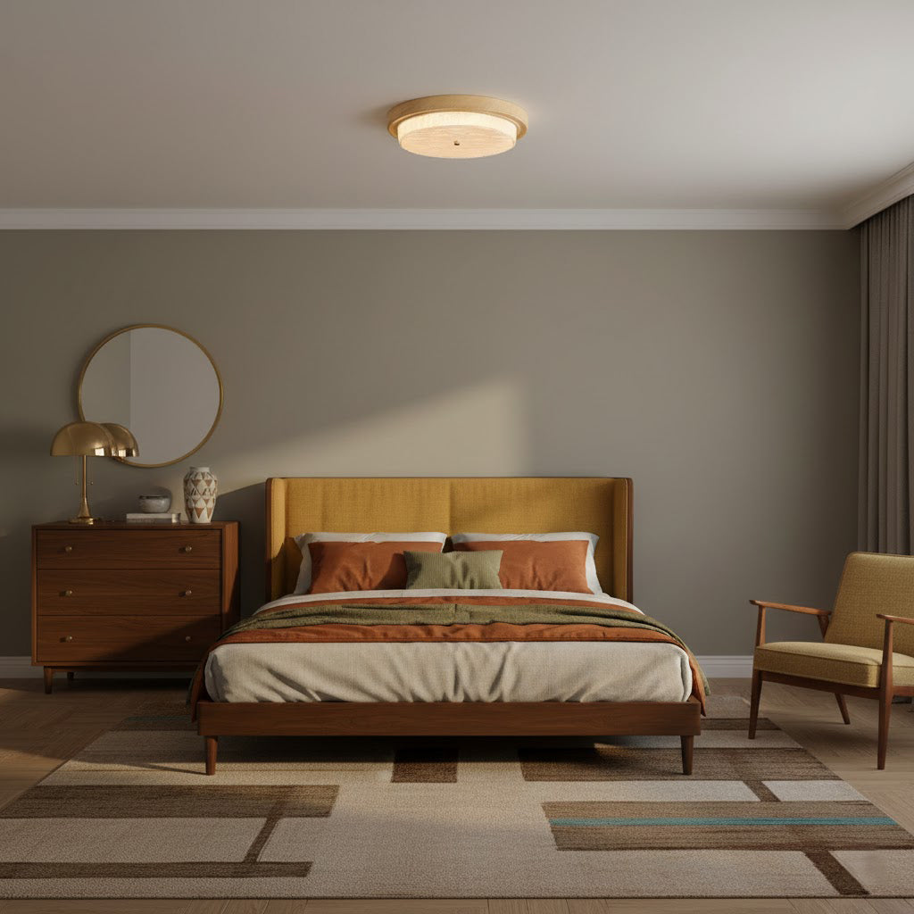 Karl Woodgrain Glass LED Ceiling Light – detail 4