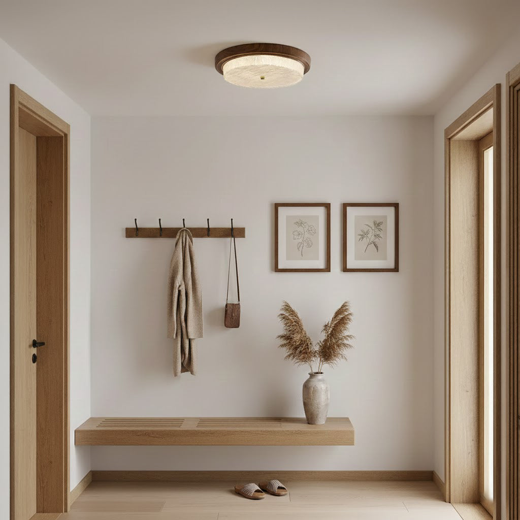 Karl Woodgrain Glass LED Ceiling Light – detail 6