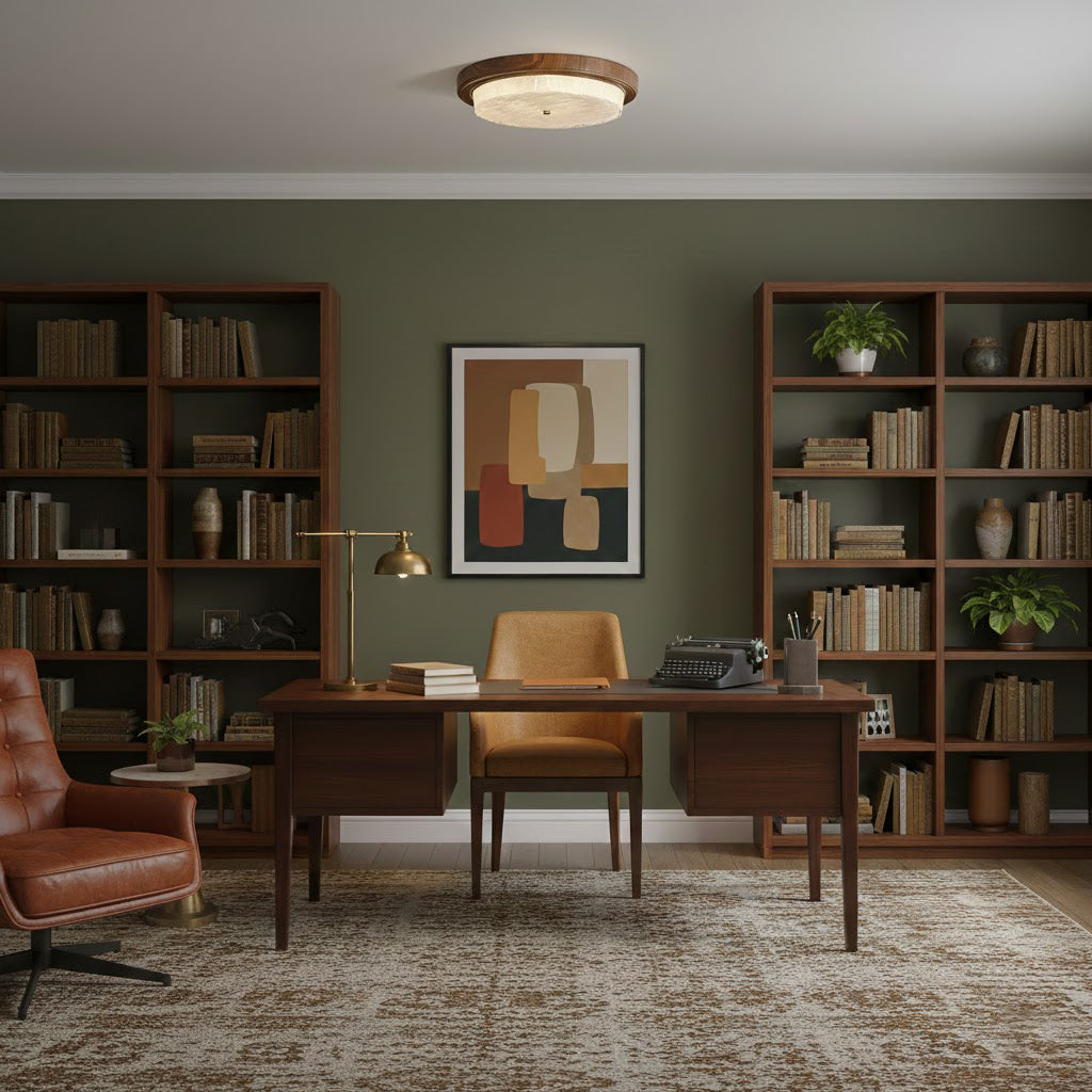 Karl Woodgrain Glass LED Ceiling Light – detail 7