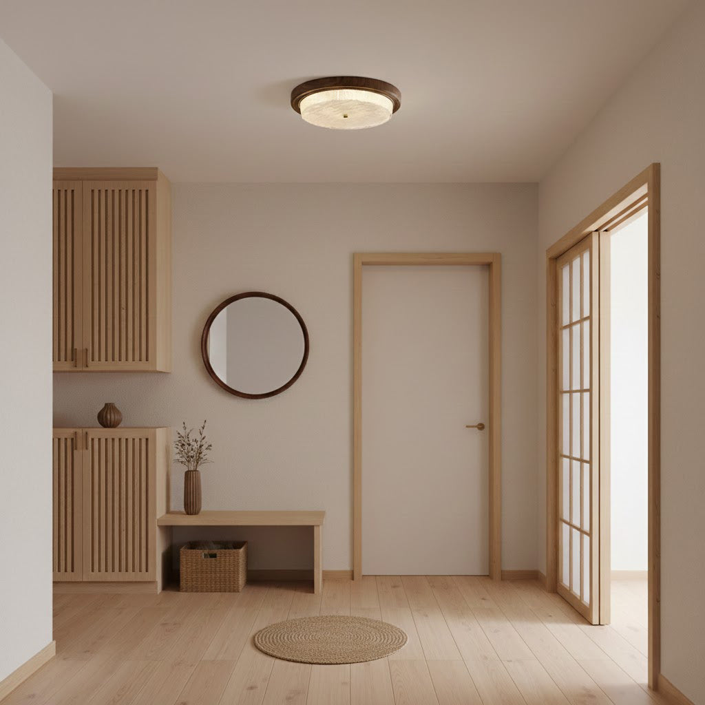 Karl Woodgrain Glass LED Ceiling Light – detail 8