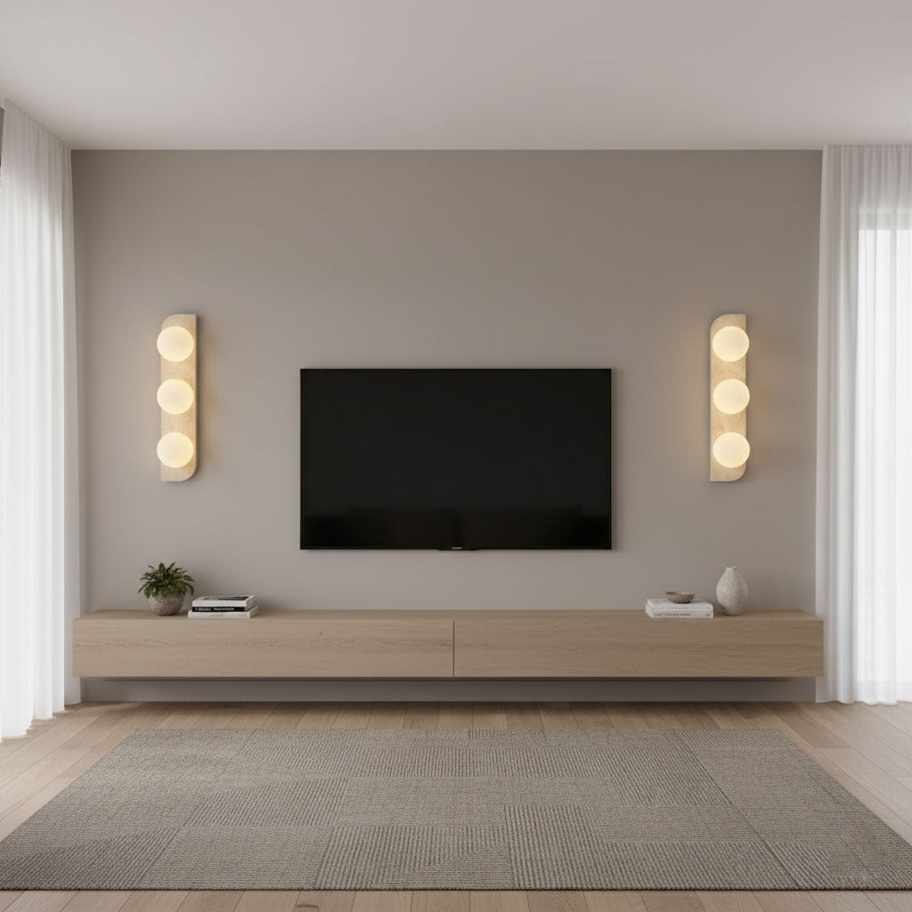 Phaidra - Globe Travertine Wall Light