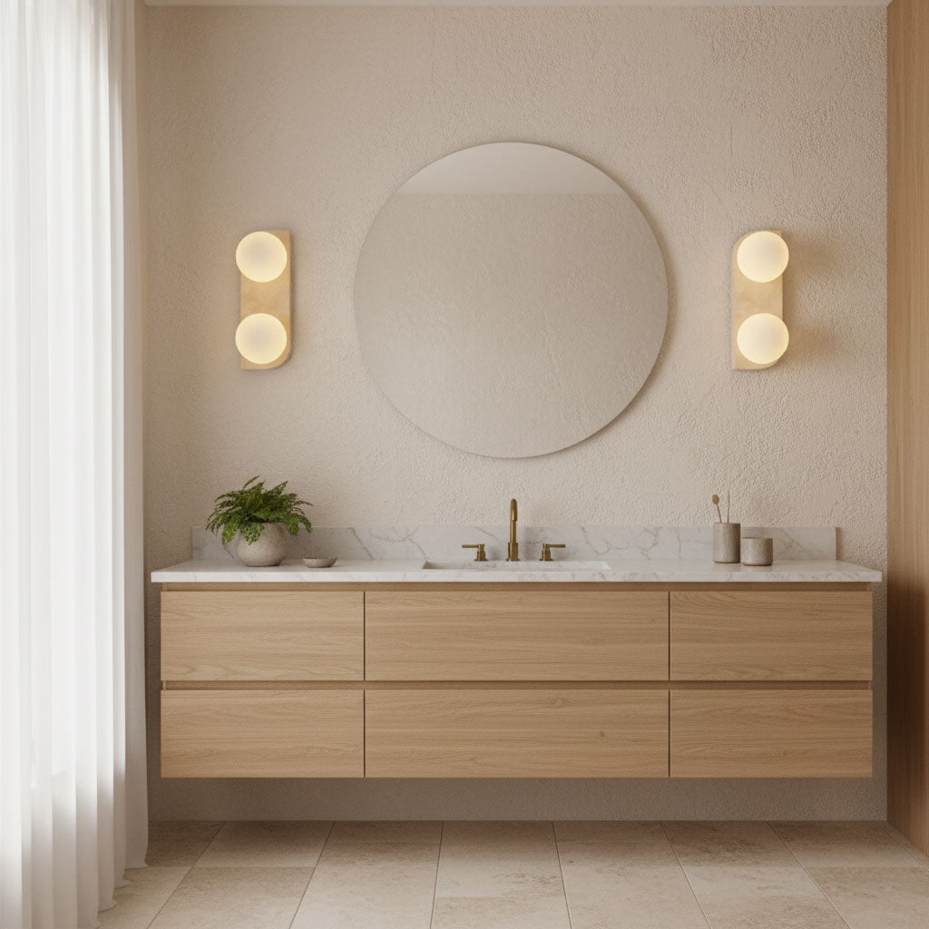 Phaidra - Globe Travertine Wall Light