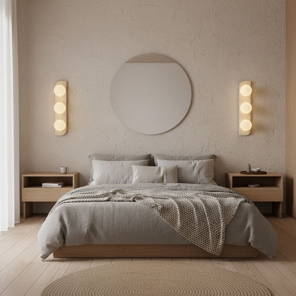 Phaidra - Globe Travertine Wall Light