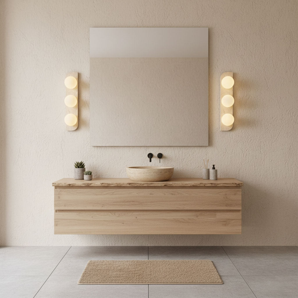 Phaidra - Globe Travertine Wall Light