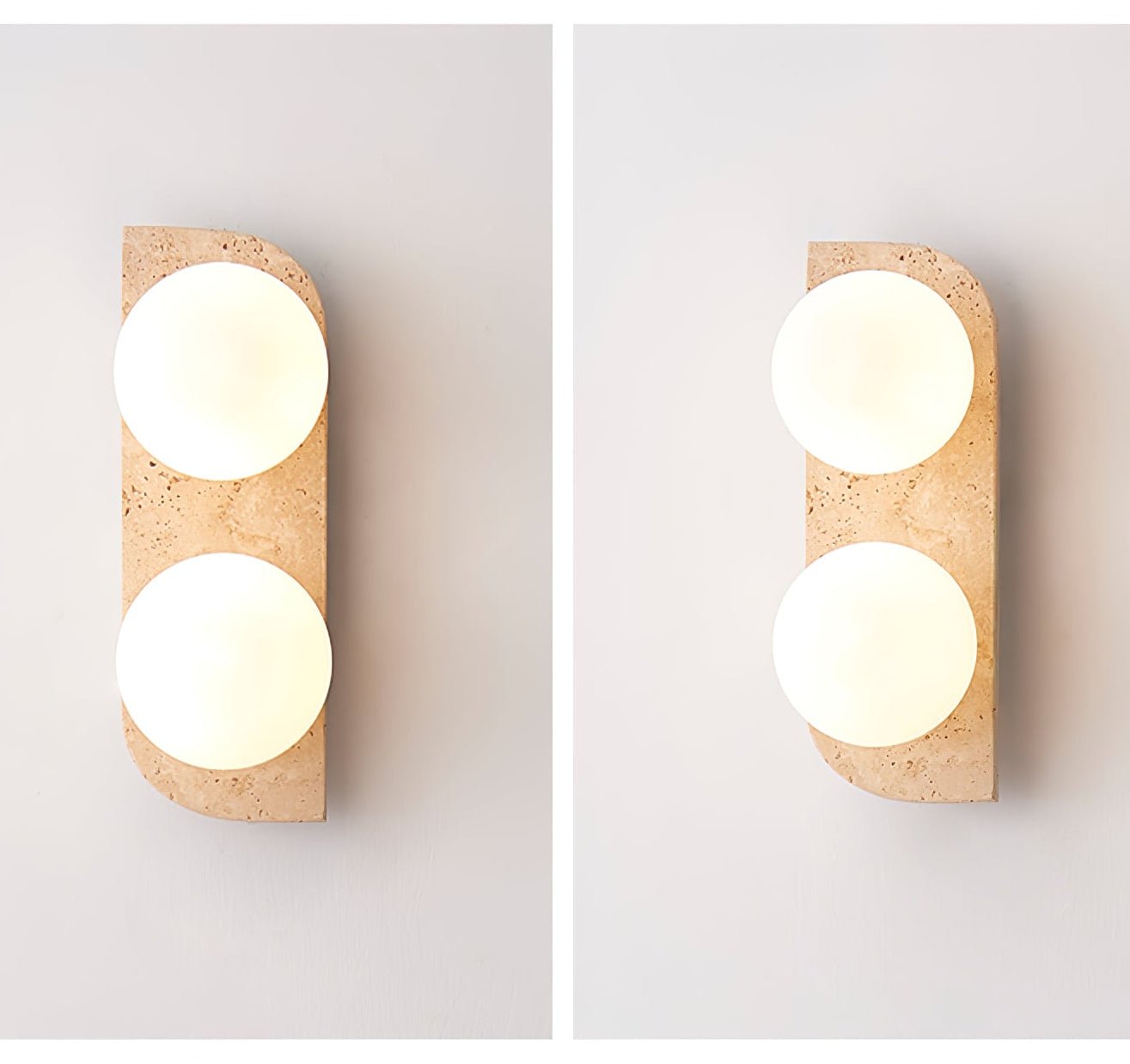 Phaidra - Globe Travertine Wall Light