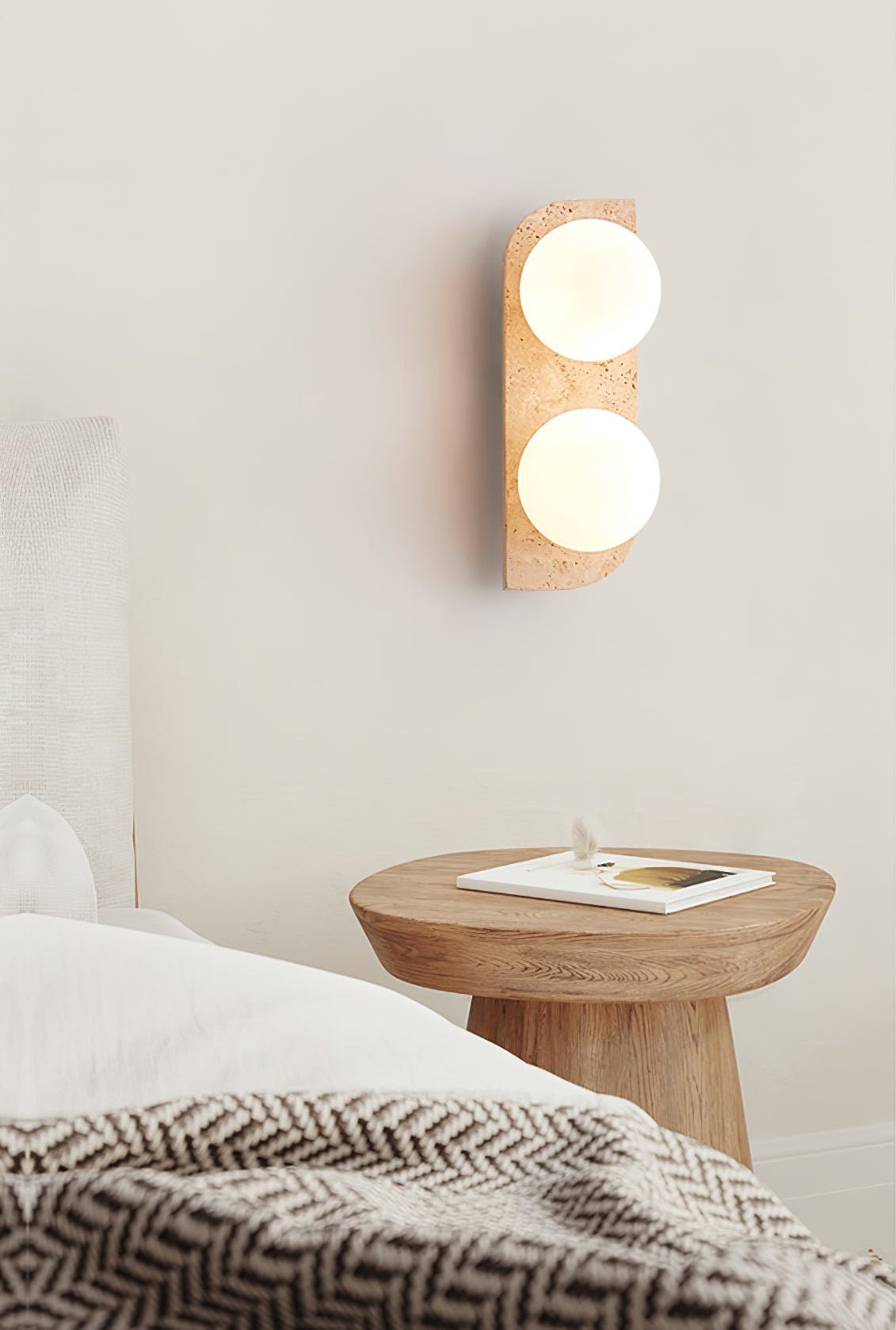 Phaidra - Globe Travertine Wall Light