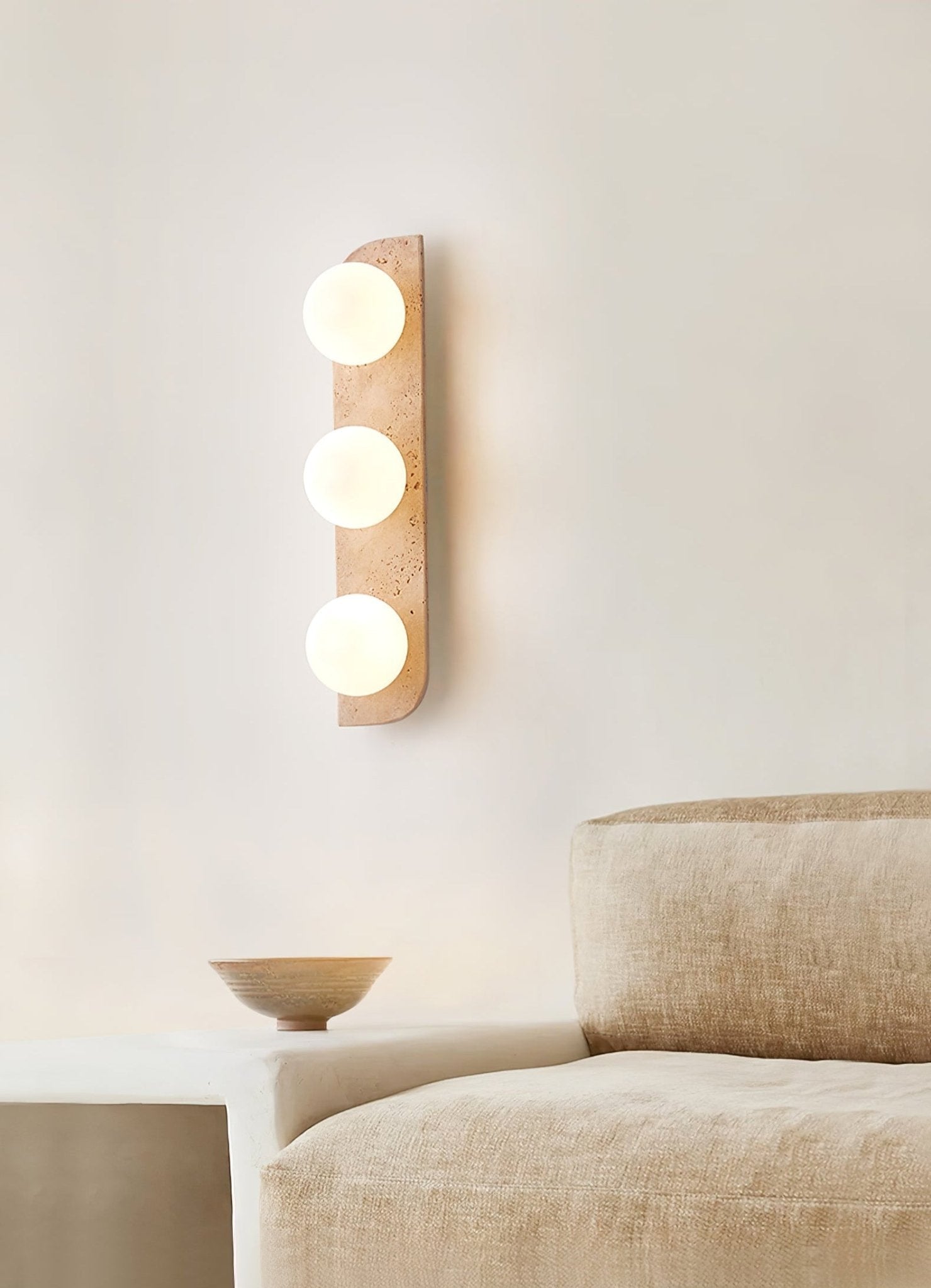 Phaidra - Globe Travertine Wall Light
