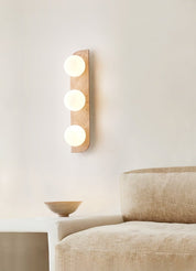 Phaidra - Globe Travertine Wall Light
