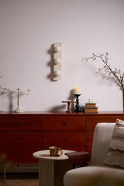 Glauke - Travertine and Glass Globe Plug-In Light