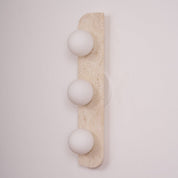 Glauke - Travertine and Glass Globe Plug-In Light