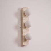 Glauke - Travertine and Glass Globe Plug-In Light