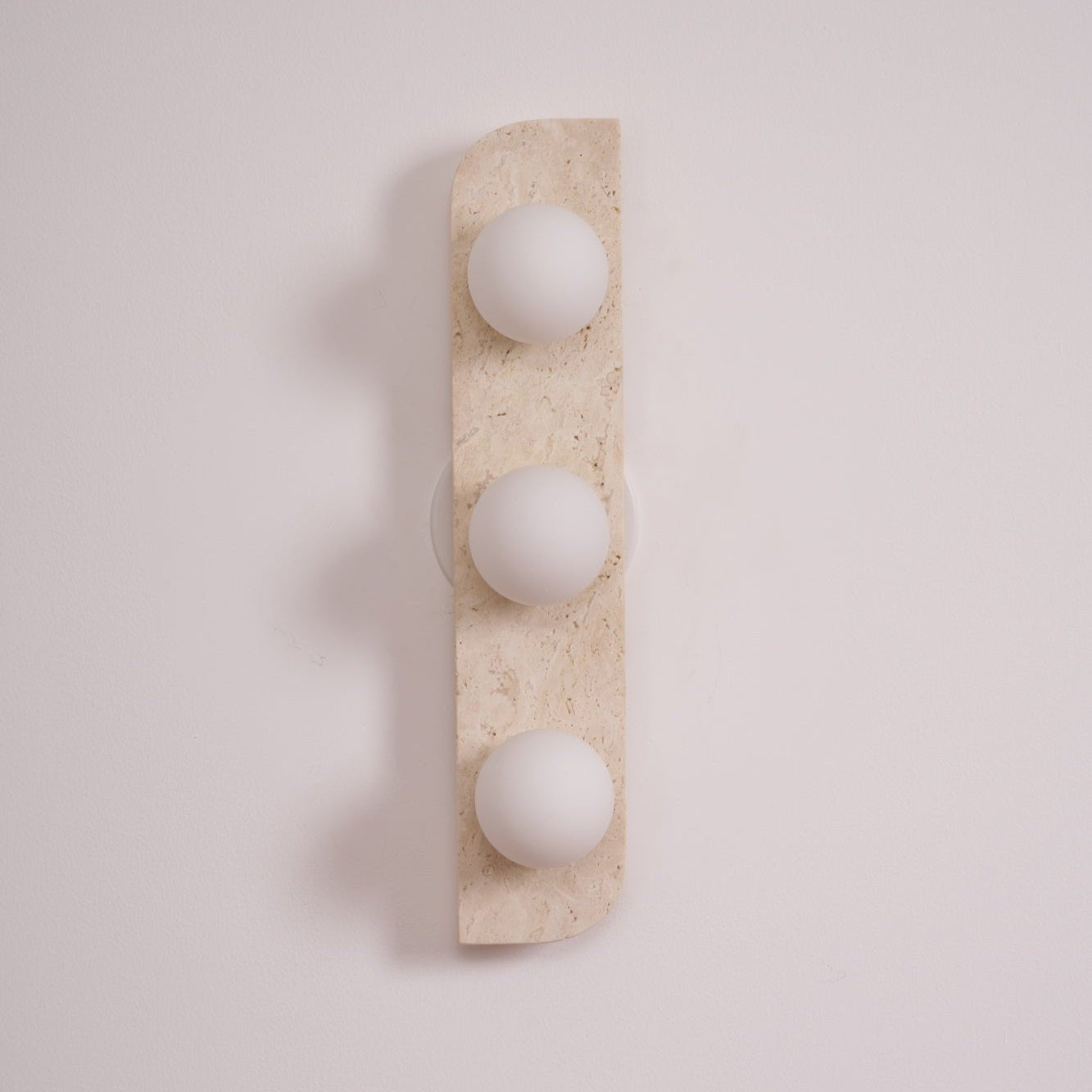 Glauke - Travertine and Glass Globe Plug-In Light