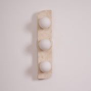 Glauke - Travertine and Glass Globe Plug-In Light