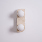 Glauke - Travertine and Glass Globe Plug-In Light
