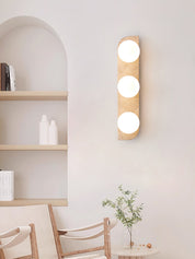 Glauke - Travertine and Glass Globe Plug-In Light