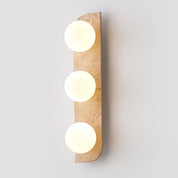 Glauke - Travertine and Glass Globe Plug-In Light