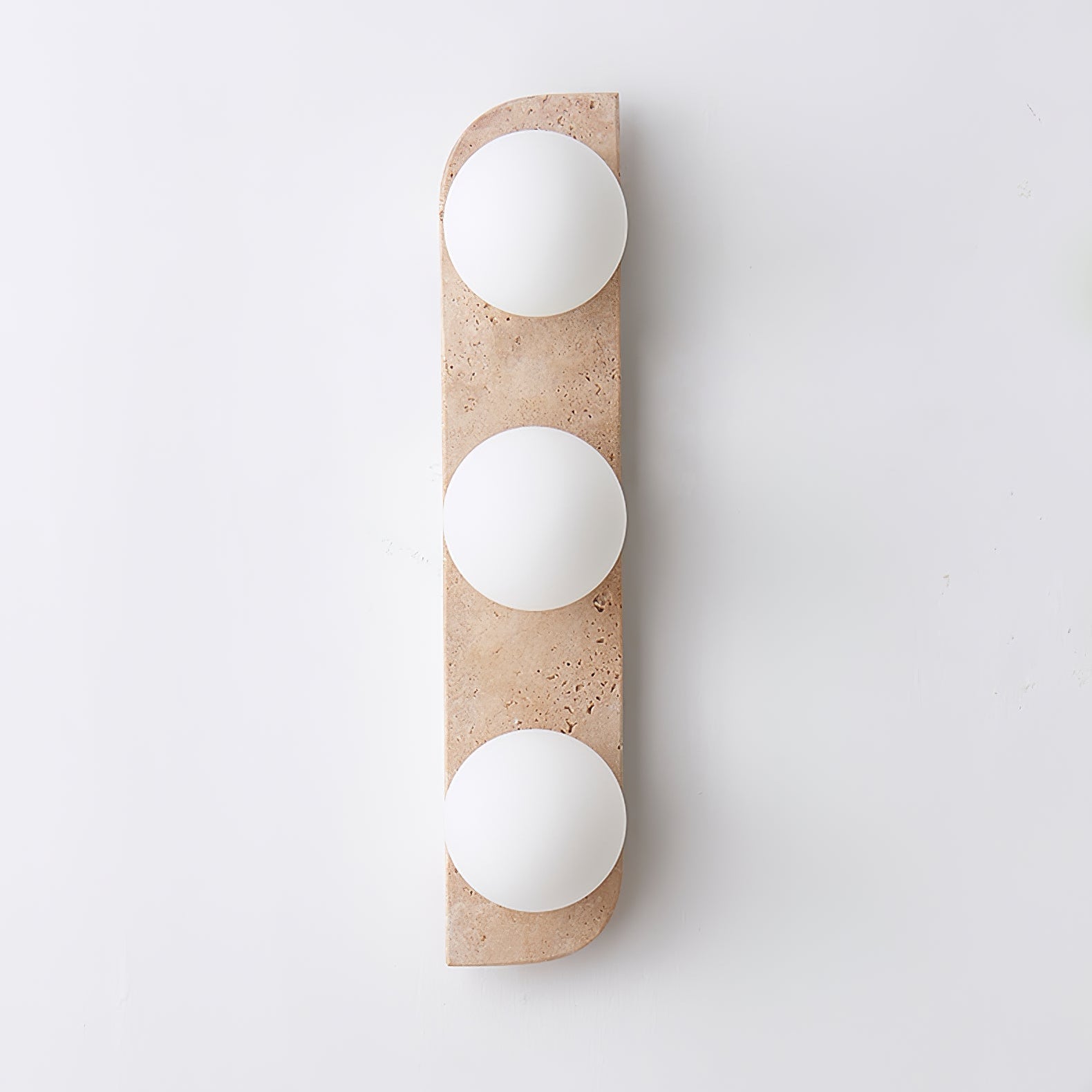 Glauke - Travertine and Glass Globe Plug-In Light