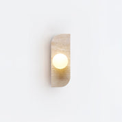 Glauke - Travertine and Glass Globe Plug-In Light