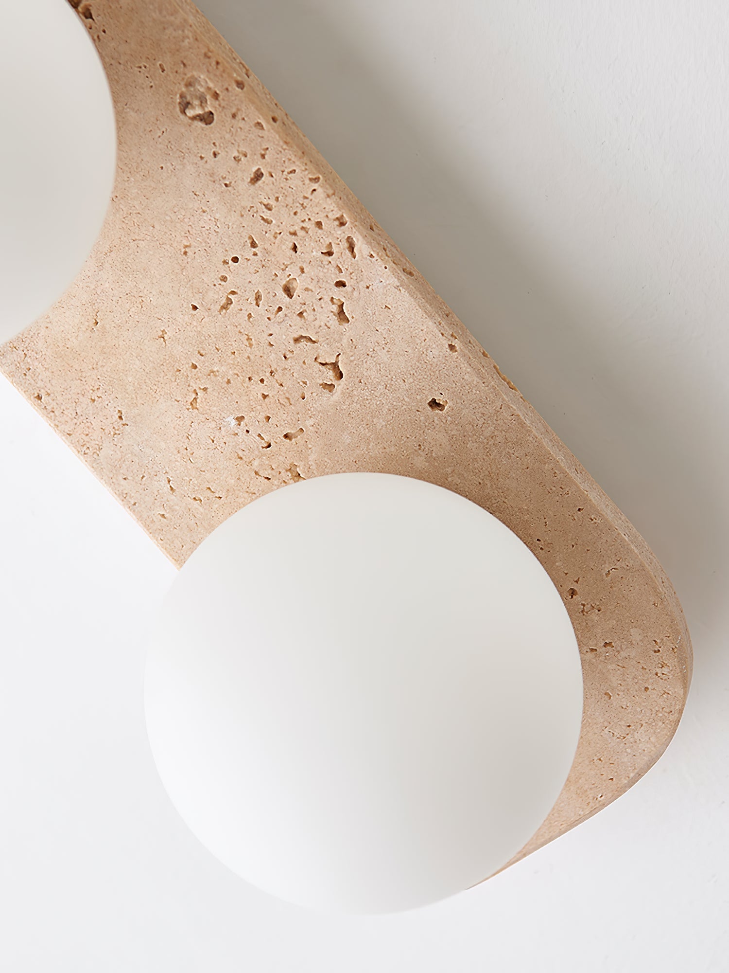 Glauke - Travertine and Glass Globe Plug-In Light
