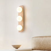 Glauke - Travertine and Glass Globe Plug-In Light