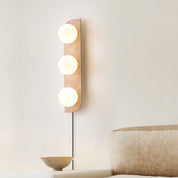 Glauke - Travertine and Glass Globe Plug-In Light
