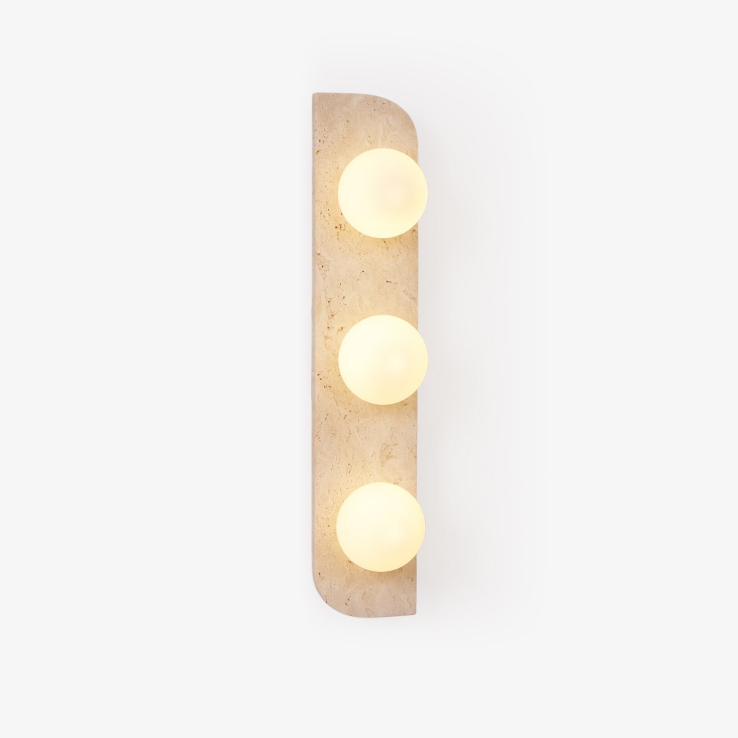Glauke - Travertine and Glass Globe Plug-In Light