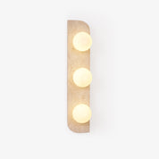 Glauke - Travertine and Glass Globe Plug-In Light