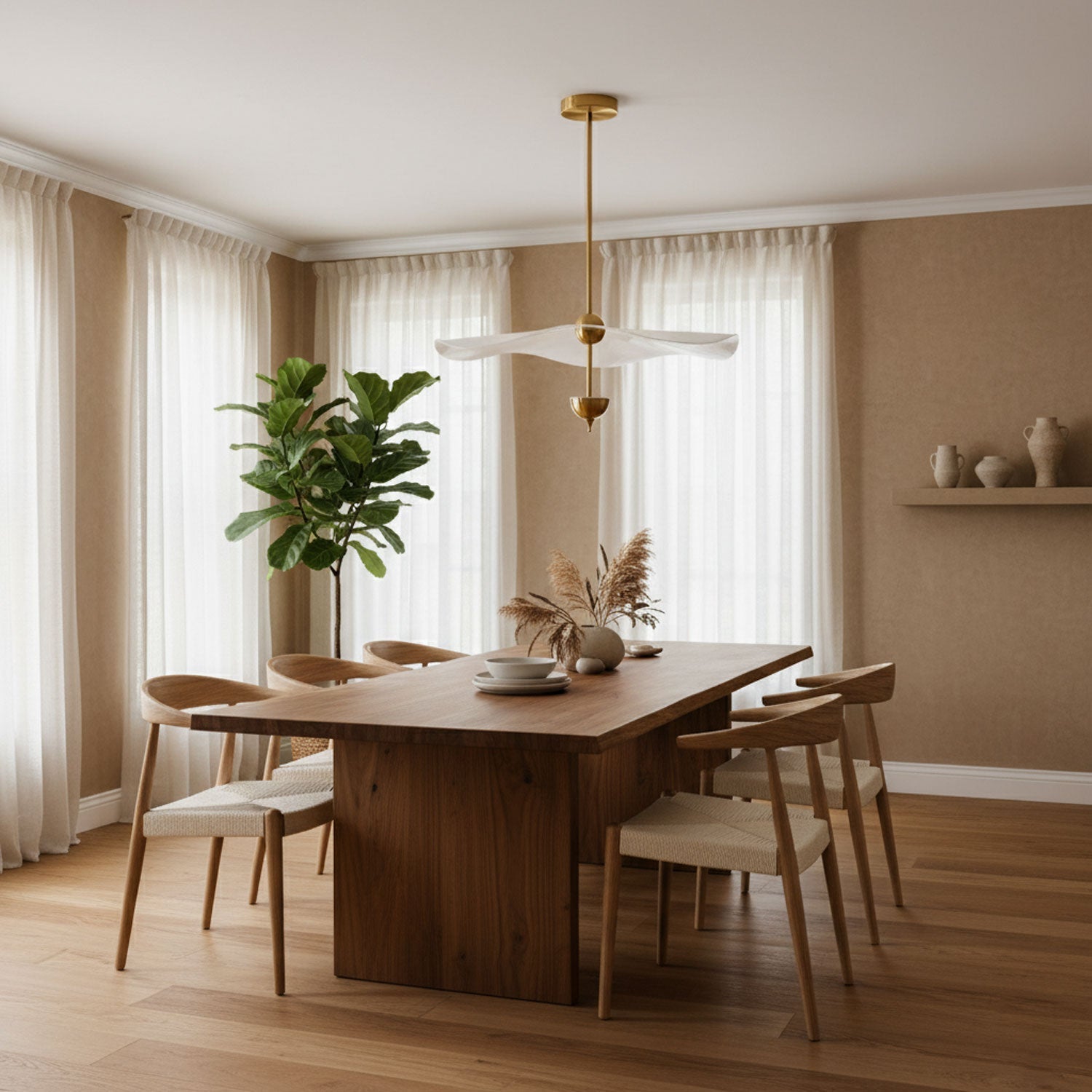 Podarge - Gold and White LED Pendant Light