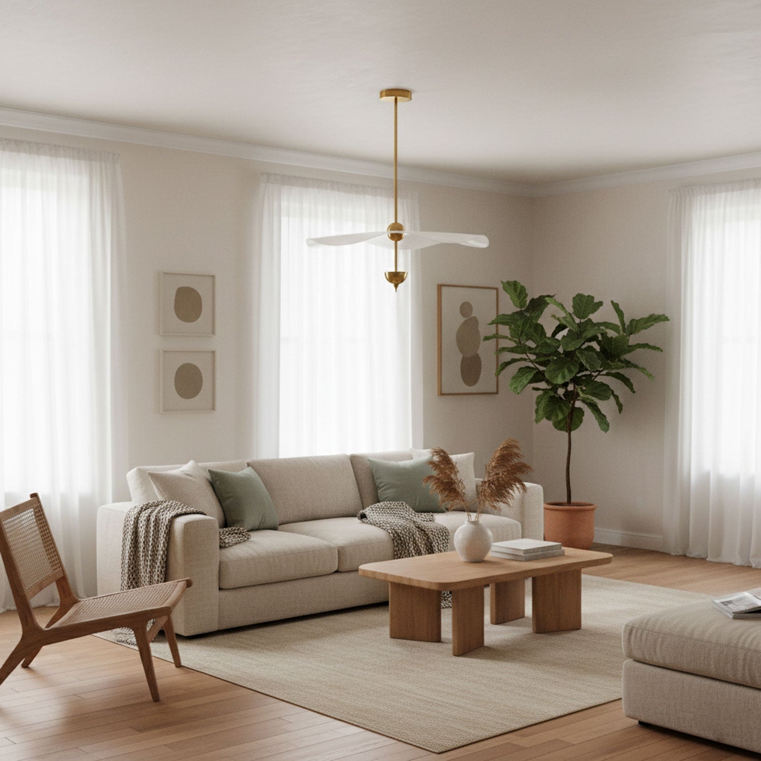 Podarge - Gold and White LED Pendant Light