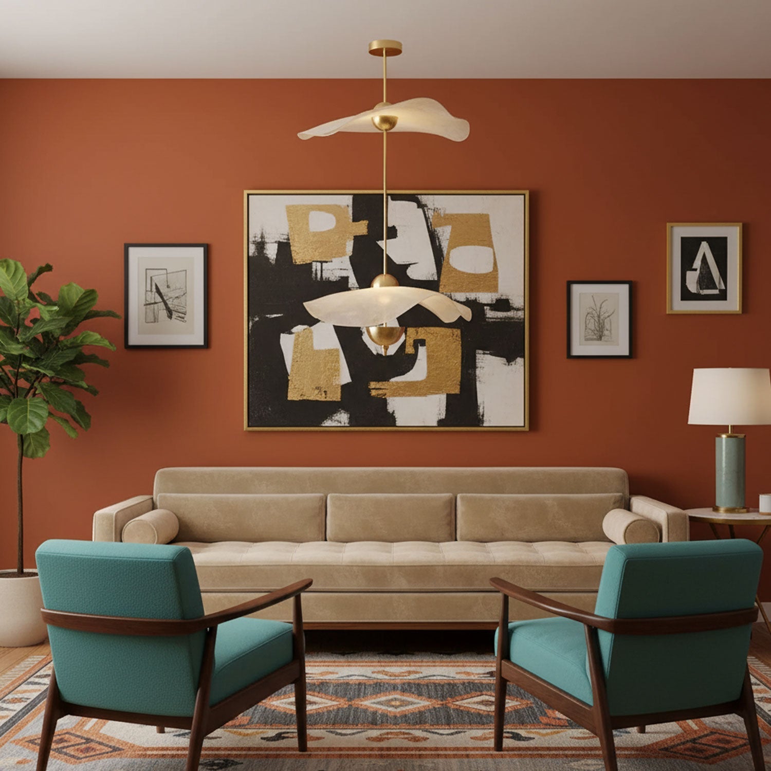 Podarge - Gold and White LED Pendant Light