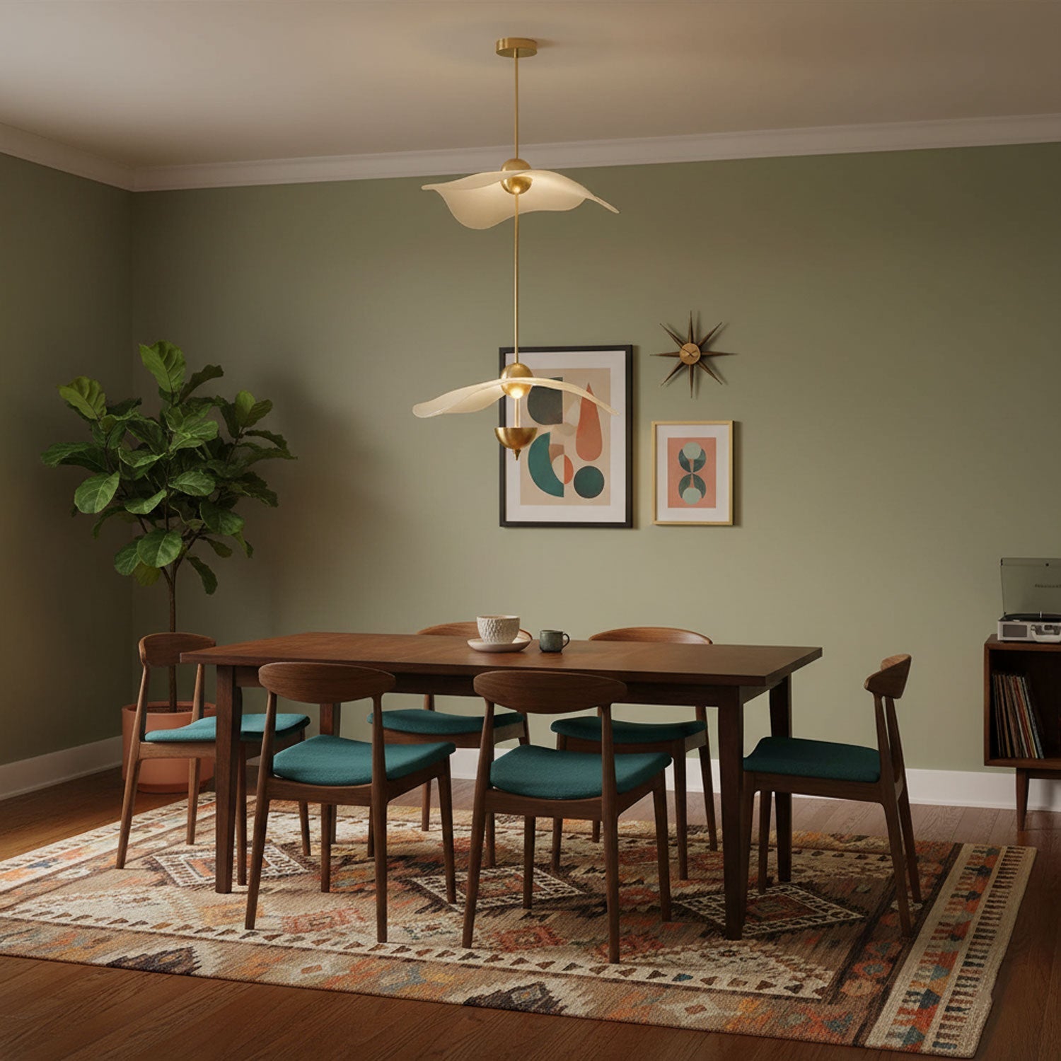 Podarge - Gold and White LED Pendant Light