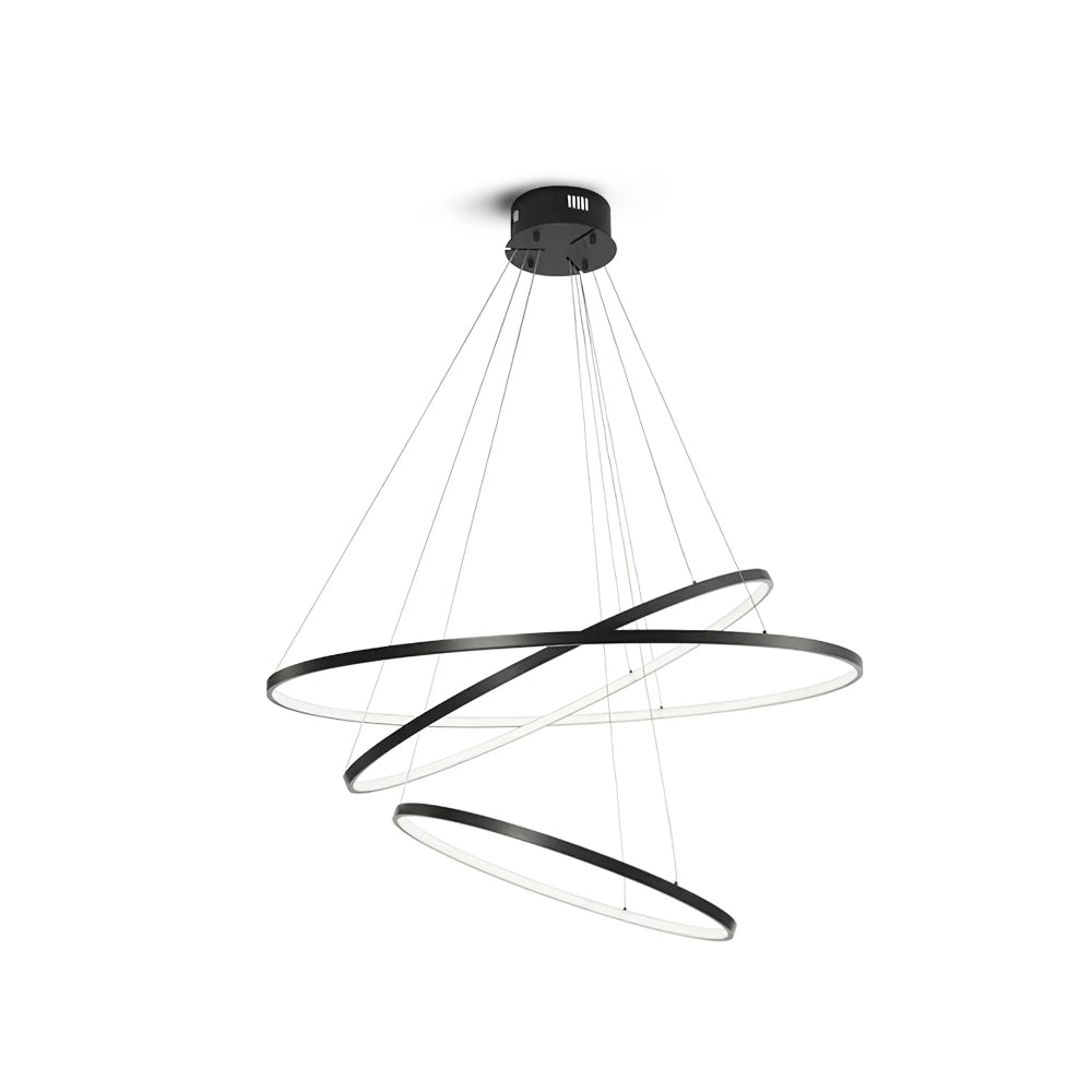 Hubert Black and White Ring Chandelier