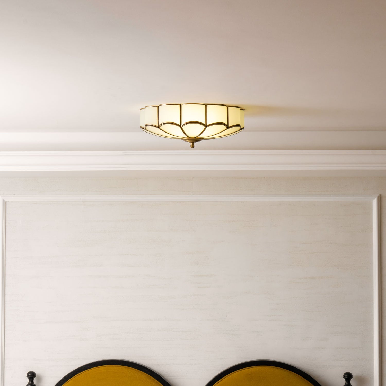 Antheia - Brass and Frosted Glass Ceiling Light