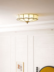 Antheia - Brass and Frosted Glass Ceiling Light