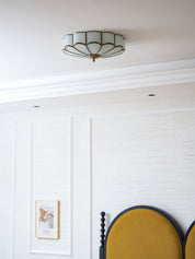 Antheia - Brass and Frosted Glass Ceiling Light