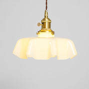 Kalyke - Pleated Glass and Brass Pendant Light
