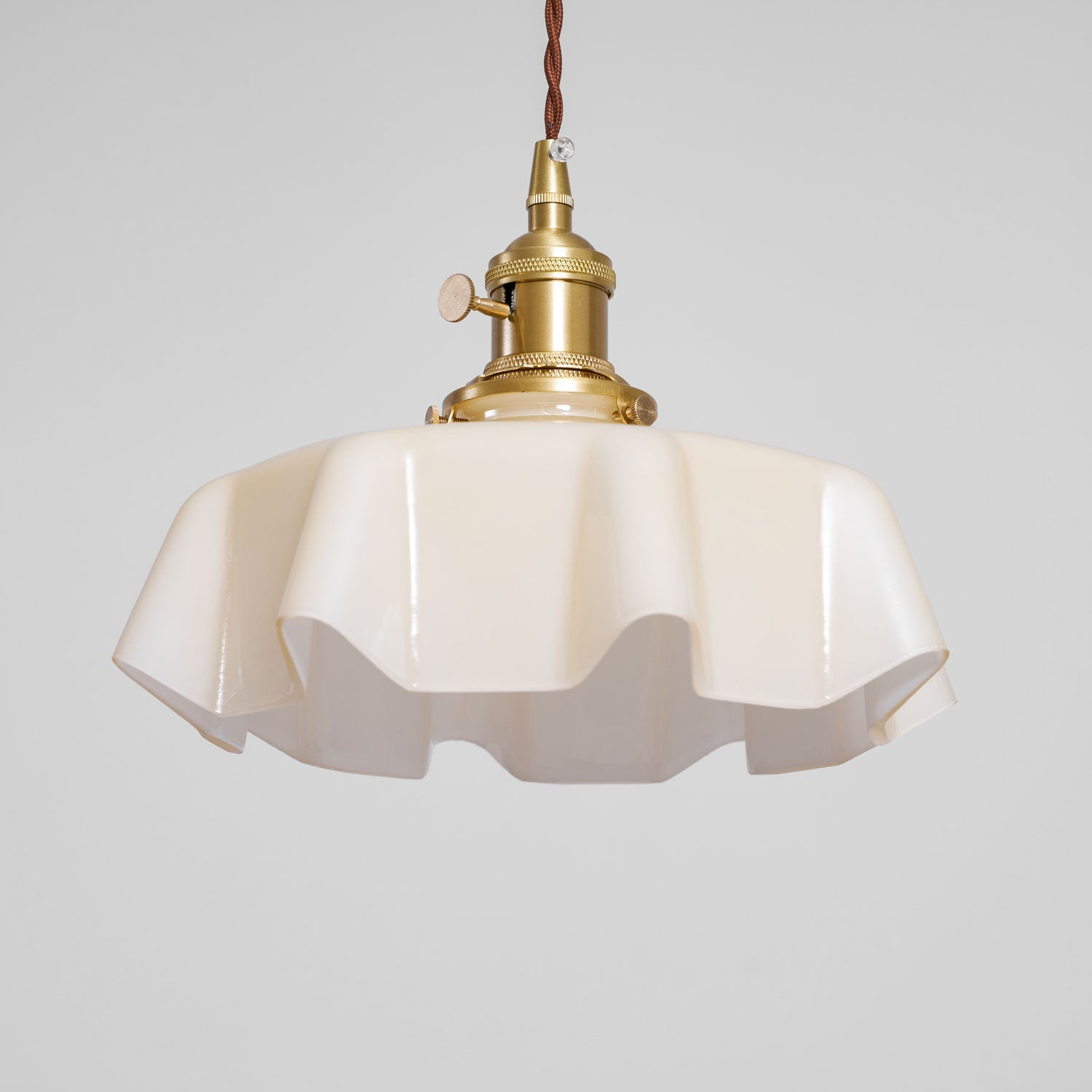 Kalyke - Pleated Glass and Brass Pendant Light