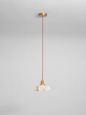Kalyke - Pleated Glass and Brass Pendant Light