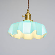 Kalyke - Pleated Glass and Brass Pendant Light