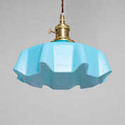 Kalyke - Pleated Glass and Brass Pendant Light