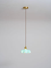 Kalyke - Pleated Glass and Brass Pendant Light