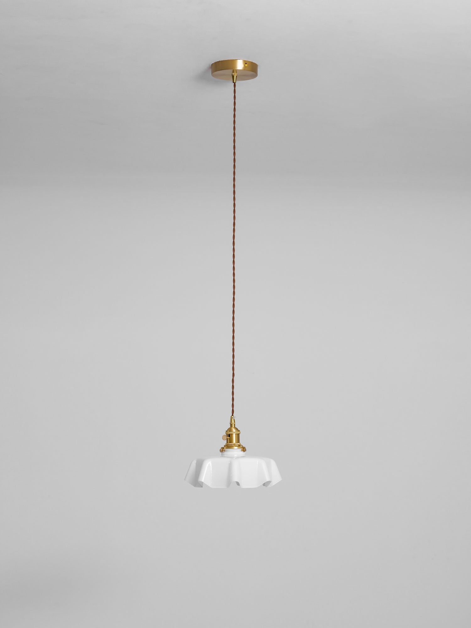 Kalyke - Pleated Glass and Brass Pendant Light